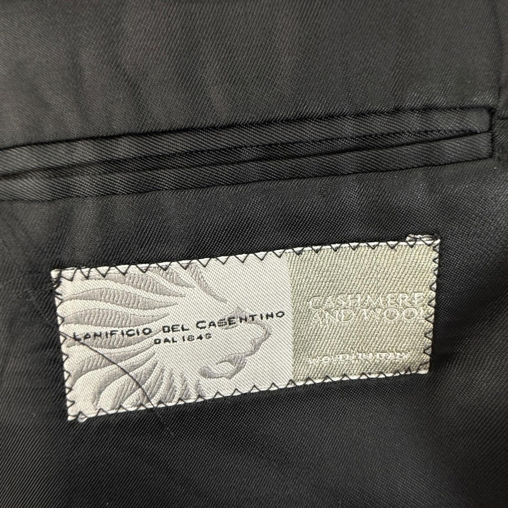 VTG TodaysManTM 44R Messina Blazer Jacket Italian Cashmere Grey Herringbone - Picture 5 of 12